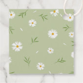 Eenvoudig Elegant Wit Daisies Groen Baby shower Bedankjes Labels (Achterkant)
