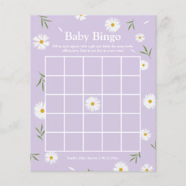 Eenvoudig Elegant Wit Daisy Baby shower Bingogame