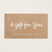 Eenvoudig elegant wit gedrukt Kraft Beauty Salon Visitekaartje (Voorkant)