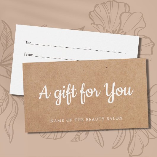 Eenvoudig elegant wit gedrukt Kraft Beauty Salon Visitekaartje