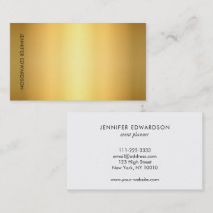 Eenvoudig elegant wit goud professioneel visitekaartje