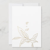 Eenvoudig elegant wit goudglitter florale bruiloft kaart (Achterkant)