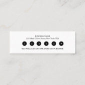 Eenvoudig Elegant wit hart Klantenkaartje (Achterkant)