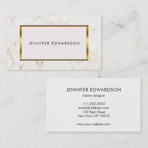 Eenvoudig elegant wit marmeren patroon professione visitekaartje