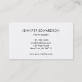 Eenvoudig elegant wit marmeren patroon professione visitekaartje (Achterkant)