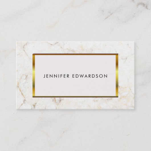 Eenvoudig elegant wit marmeren patroon professione visitekaartje (Voorkant)