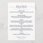 Eenvoudig Elegant Wit met Navy & Lavendel Wedding Menu (Voorkant)