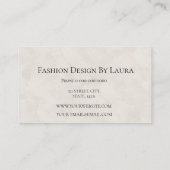 Eenvoudig elegant wit met zwart script visitekaartje (Achterkant)