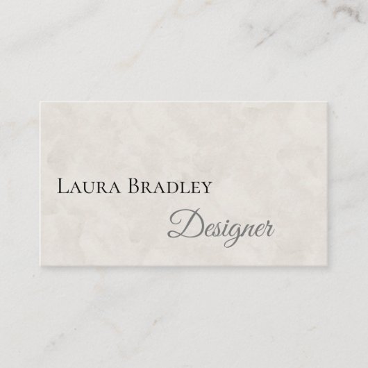 Eenvoudig elegant wit met zwart script visitekaartje (Voorkant)