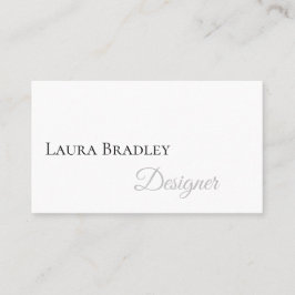 Eenvoudig elegant wit met zwart script visitekaartje