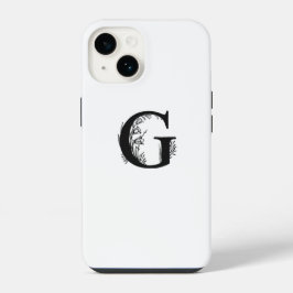 EENVOUDIG ELEGANT WIT MONOGRAM LETTER G ONTWERP iPhone 14 HOESJE