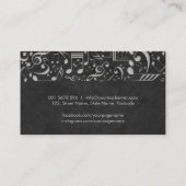 Eenvoudig elegant wit papier muzieknoten patroon visitekaartje (Achterkant)