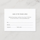 Eenvoudig Elegant Wit Roze Schoonheid Gift Certifi Kortingskaartje (Achterkant)