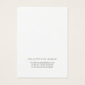 Eenvoudig elegant wit, zwart hartenoorbeeldscherm visitekaartje (Achterkant)