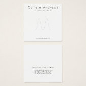 Eenvoudig elegant wit, zwart hartenscherm vierkante visitekaartjes (Voorkant /achterkant)