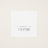 Eenvoudig elegant wit, zwart hartenscherm vierkante visitekaartjes (Achterkant)