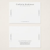 Eenvoudig elegant wit, zwart, wit, racelet display visitekaartje (Voorkant /achterkant)