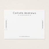 Eenvoudig elegant wit, zwart, wit, racelet display visitekaartje (Voorkant)