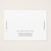 Eenvoudig elegant wit, zwart, wit, racelet display visitekaartje (Achterkant)