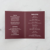 Eenvoudig elegant witgouden bordeauxrood programma (Binnen)