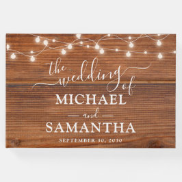 Eenvoudig Elegant Wood Rustic Wedding Gastenboek