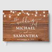 Eenvoudig Elegant Wood Rustic Wedding Gastenboek (Voorkant)