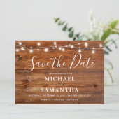 Eenvoudig Elegant Wood Rustic Wedding Save The Date (Staand voorkant)