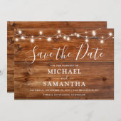 Eenvoudig Elegant Wood Rustic Wedding Save The Date (Voorkant / Achterkant)