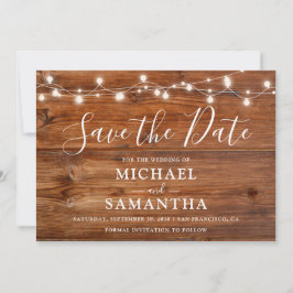 Eenvoudig Elegant Wood Rustic Wedding Save The Date