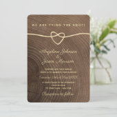 Eenvoudig Elegant Wood Weddenschap Kaart (Staand voorkant)