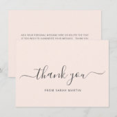 Eenvoudig elegant zakelijk Blush roze Bedankkaart (Voorkant / Achterkant)