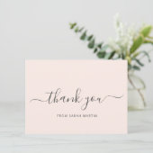 Eenvoudig elegant zakelijk Blush roze Bedankkaart (Staand voorkant)