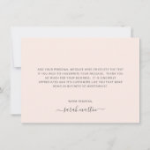 Eenvoudig elegant zakelijk Blush roze Bedankkaart (Achterkant)