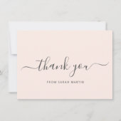 Eenvoudig elegant zakelijk Blush roze Bedankkaart (Voorkant)