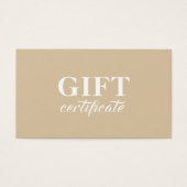 Eenvoudig Elegant Zakelijk Cadeaubon Visitekaartje (Voorkant)