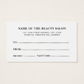 Eenvoudig Elegant Zakelijk Cadeaubon Visitekaartje (Achterkant)