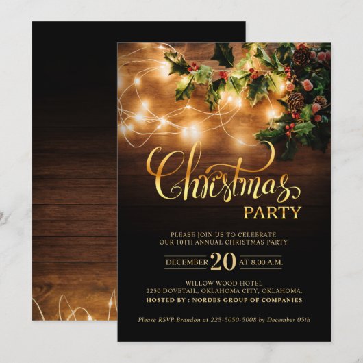 Eenvoudig Elegant Zakelijk Kerstfeest Kaart (Voorkant / Achterkant)