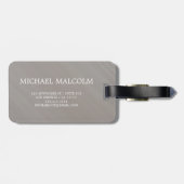 Eenvoudig Elegant Zilver Geborsteld Metaal Monogra Bagagelabel (Achterkant horizontaal)