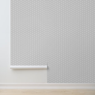 Eenvoudig Elegant Zilver Grijs Wit Stippenpatroon Behang