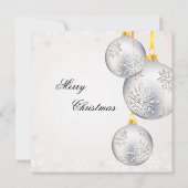Eenvoudig Elegant Zilveren Baubles Kerstfeest Kaart (Achterkant)