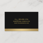 Eenvoudig Elegant zuiver zwart en geborsteld Gold- Visitekaartje (Achterkant)