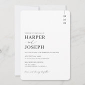 Eenvoudig Elegant Zwart Alles In Een QR Code Bruil Kaart (Voorkant)