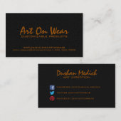 Eenvoudig Elegant Zwart en Bruin Visitekaartje (Voorkant / Achterkant)