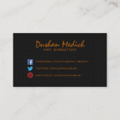 Eenvoudig Elegant Zwart en Bruin Visitekaartje (Achterkant)