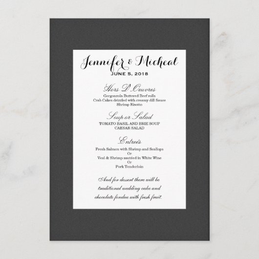 Eenvoudig Elegant Zwart en Wit Design Menu (Voorkant)