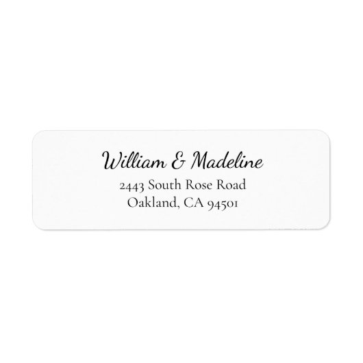 Eenvoudig Elegant Zwart En Wit Script Modern Etiket (Voorkant)