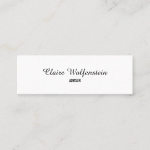 Eenvoudig Elegant Zwart en Wit Script Professionee Mini Visitekaartje