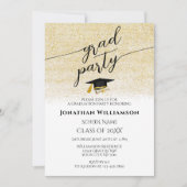 Eenvoudig Elegant Zwart Goud Script Graduation Par Kaart (Voorkant)