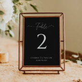 Eenvoudig Elegant zwart huwelijkstafelnummer Kaart