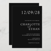 Eenvoudig, elegant zwart kaart (Voorkant / Achterkant)